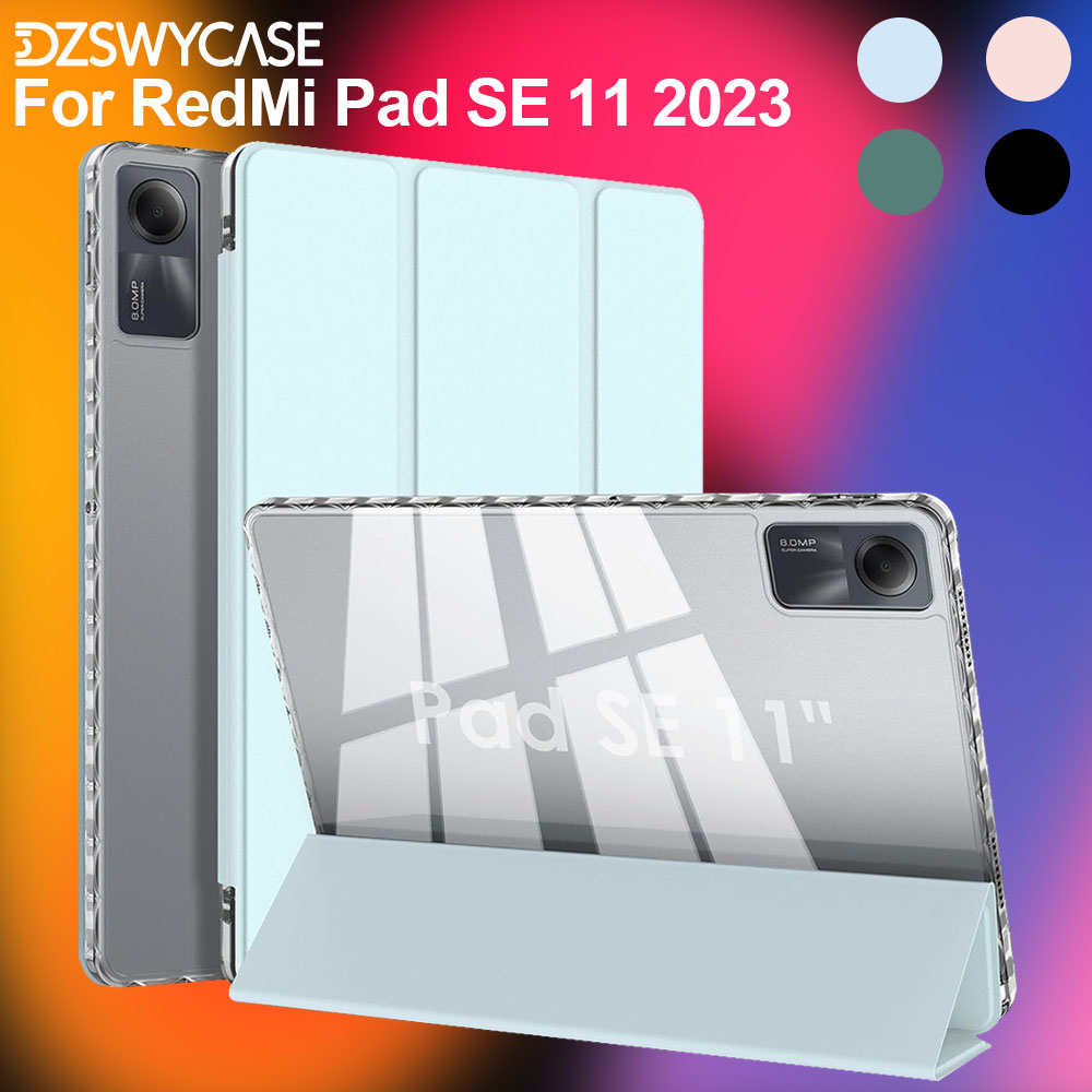Redmi Tablet Accessories - Xiaomi Redmi Pad SE 11インチ 2023用ケース、透明クリア耐衝撃ケースカバー、自動スリープ/ウェイク機能付き