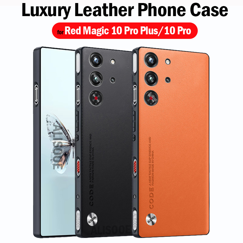 Redmagic Tablet Accessories - Nubia Red Magic 10 pro plus用の耐衝撃ケース,高級PUレザーバックカバー,ファイバーテクスチャ
