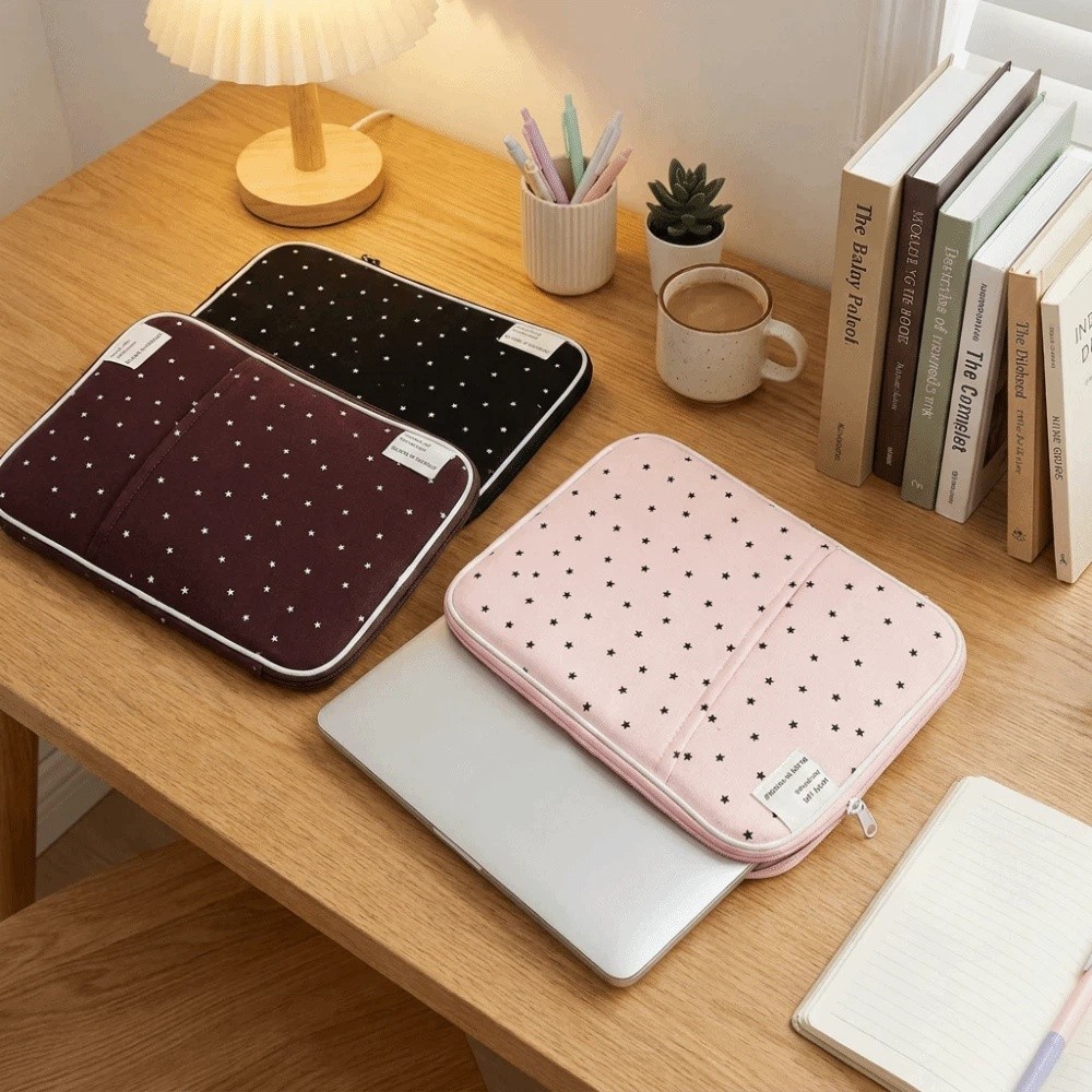 Tablet Sleeves & Cases Ipad Accessories - コーデュロイ スタープリント ラップトップスリーブバッグ 耐衝撃デザイン ソフトタブレット保護ケース 軽量