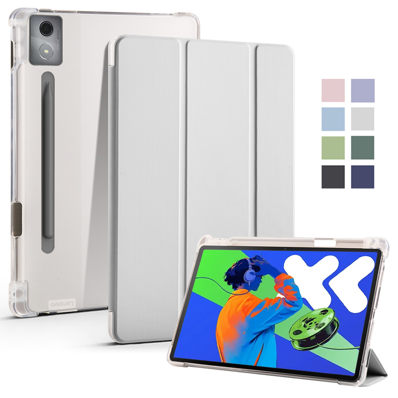 Tablet Accessories Lenovo - Xiaoxin パッドプロ 12.7 2025 ケースとペンホルダー三つ折りソフトバックスタンドタブレットレノボ Xiaoxin
