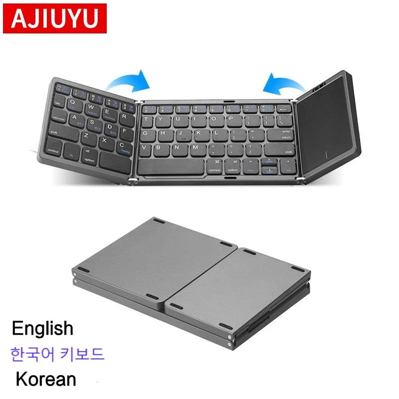 Tablet Accessories Keyboard - 韓国語英語ミニポータブル折りたたみキーボードワイヤレス Bluetooth キーボード IOS Android Windows